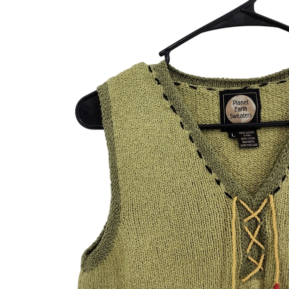 Planet Earth Sweaters Women's Vintage Embroidered Knit Tassel Boho Sweater - L - Picture 2 of 6